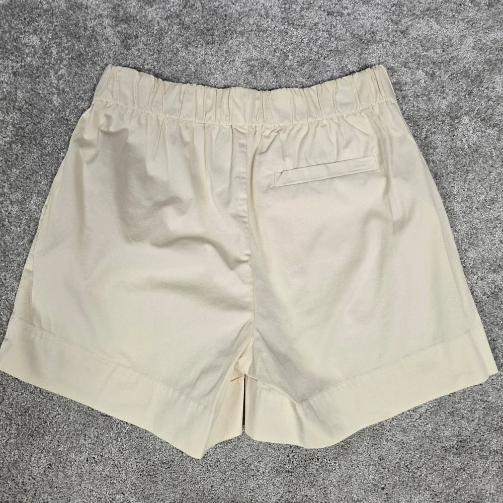Everlane Easy Short Cream Bone Organic Cotton Elastic Waist Pull On Shorts Sz 8
